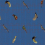 Papier peint panoramique Ancient Nature Birds Texturae Bleu TXWR16257