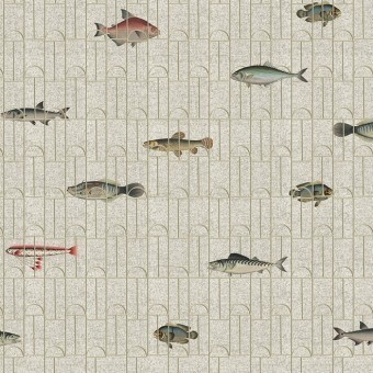 Ancient Nature Fish Panel Gris Texturae