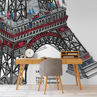 Paneel Tour Eiffel 390x300cm Maison Images d'Epinal