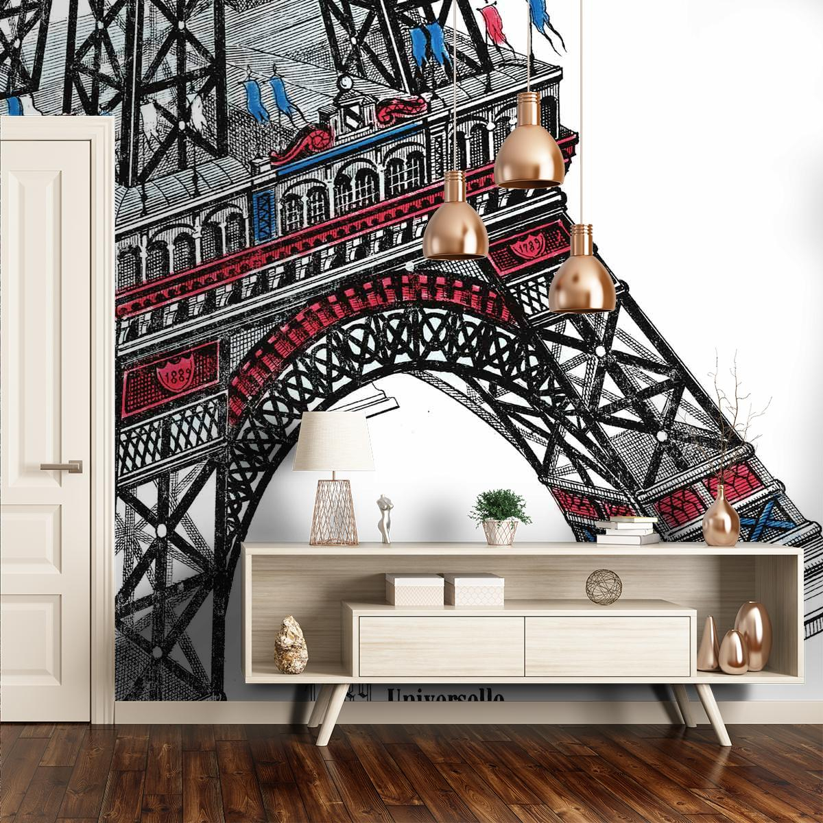 Décor panoramique - tour Eiffel 1889 - Maison Images d'Épinal