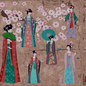 Panoramatapete Kimono