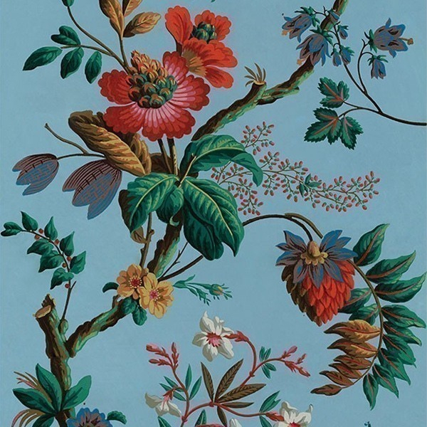 Papier peint reproduction oeuvre d'art fleurs exotiques