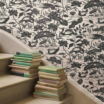 Papel pintado Heron & Lotus Flower