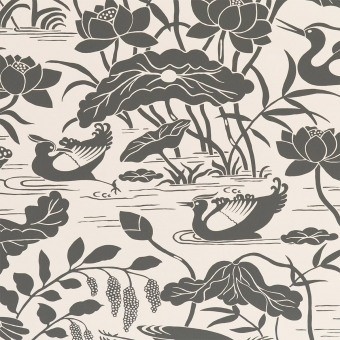 Papier peint Heron & Lotus Flower