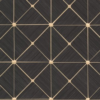 Papier peint Dazzling Diamond Sisal Grasscloth Black/Gold York Wallcoverings