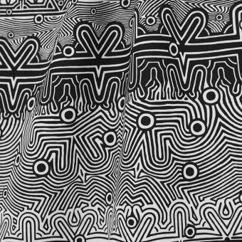 Tissu Labyrinthe Outdoor Noir Jean Paul Gaultier