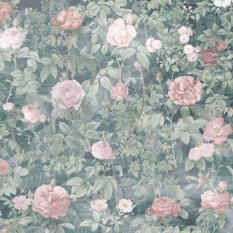 Papier peint panoramique Paeonia Vert/Rose Quinsaï