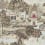 Carta da parati panoramica Peacock Garden Zoffany Linen/Silver ZJAI311742