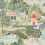 Papier peint panoramique Peacock Garden Zoffany Green/Coral ZJAI311743