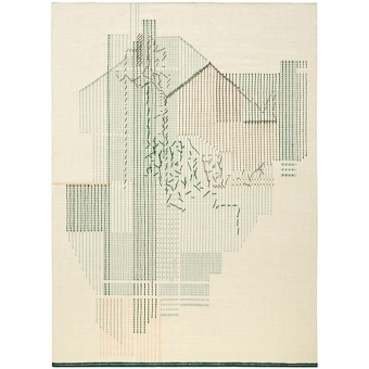 Teppich Backstich Composition Green 200x300 cm Gan Rugs