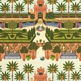 Papier peint Alcazar Gardens Terracotta Cole and Son