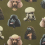 Poodle Parlour Wallpaper Poodle and Blonde Moss WLP-03-PP-MO