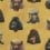 Poodle Parlour Wallpaper Poodle and Blonde Retro Lemon WLP-02-PP-RL