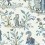 Royale Toile Wallpaper Thibaut Turquoise/Navy T72574