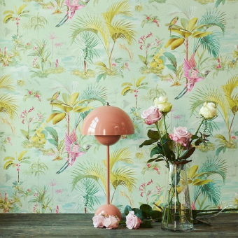 Palm Scene Wallpaper Blanc/Crème Pip Studio