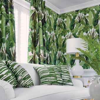 Travelers Palm Wallpaper Green Thibaut