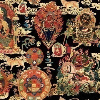 Paneel Tibetan Tapestry Ochre Mindthegap