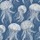 Jelly Fish Bloom Wallpaper Thibaut Navy T13171