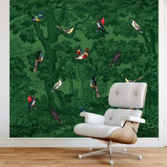 Carta da parati Murale Forêt aux Oiseaux 316x300 cm - 5 lés Maison Images d'Epinal