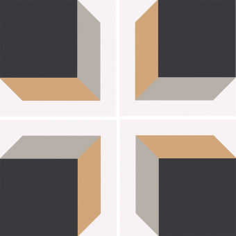 Illusion cement Tile Orange Beauregard Studio