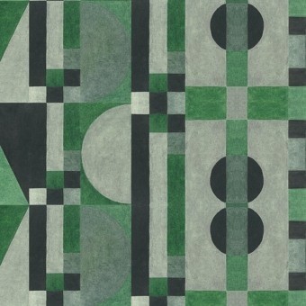 Papier peint panoramique Gatsby Stripe Green/Black Pascale Risbourg