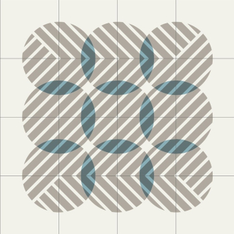 Teppich zementfliese Flocons carré Moleskin Carodeco