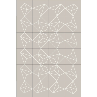Réseau rectangle cement tile rug Chalk Carodeco