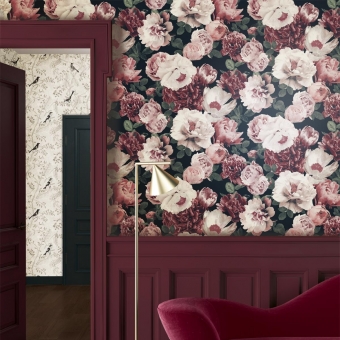 Rosegarden Wallpaper Claret Masureel