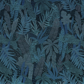 Panthère Fabric Bleu Topaze Casamance