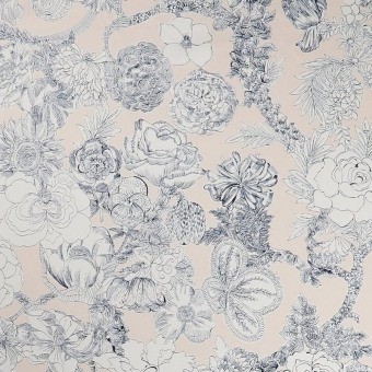 Zennor Arbour Coton Fabric Pewter Liberty