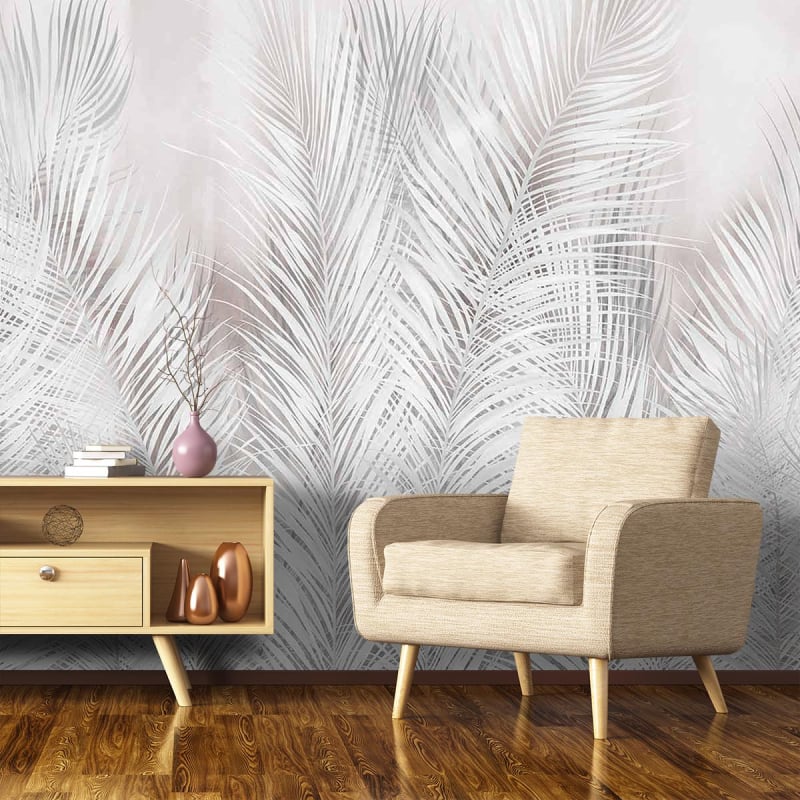 Carta da parati panoramica Bushy Inkiostro Bianco