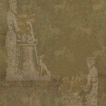Papier peint panoramique Sculptural Anthracite/Taupe Mindthegap