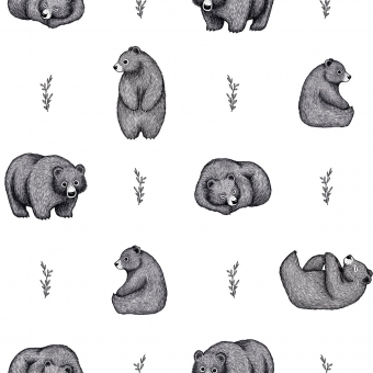 Ours Wallpaper Gris Lilipinso