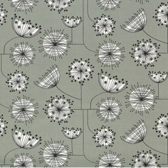 Dandelion Mobile Fabric FrenchGrey/White MissPrint