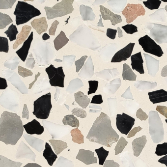 Aganippe 34 Terrazzo tile Anthracite Carodeco