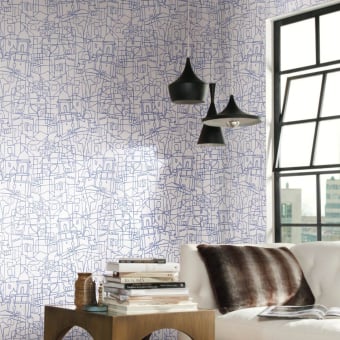 Cubist Cityscape adhesive wallpaper