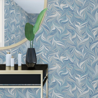 Ebru Swirls adhesive wallpaper Neutral York Wallcoverings