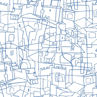 Carta da parati adhésif Cubist Cityscape