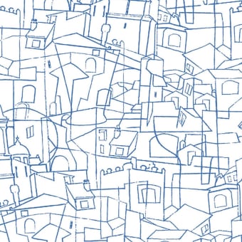 Cubist Cityscape adhesive wallpaper