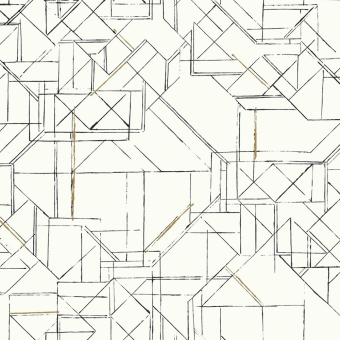 Papier peint adhésif Prism Schematics White/Black York Wallcoverings