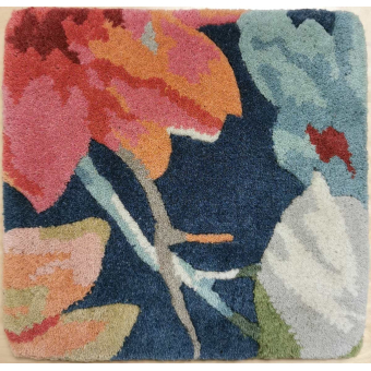 Dahlia and Rosehip Teal Rug