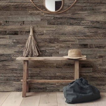 Papier peint panoramique Rough Wood Wall Rough Wood Wall Les Dominotiers