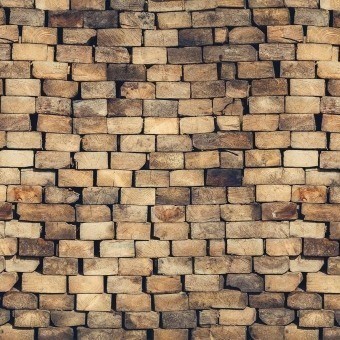 Carta da parati panoramica Wood Blocks Wall