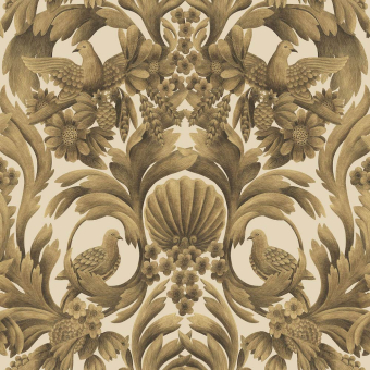 Gibbons Carving Wallpaper Metallic Bronze Cole and Son