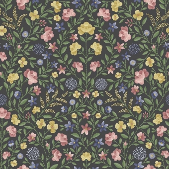 Court Embroidery Wallpaper Coral/Marigold/Hyacinth Cole and Son