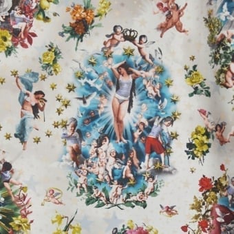 Throw for Dog Metis Blue Ice Jean-Paul Gaultier fabric - SABANAH Europe