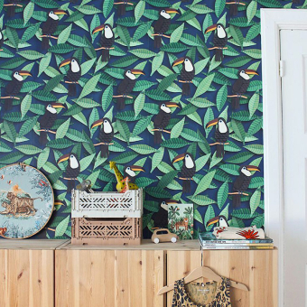 Toucan Wallpaper Green Studio Ditte