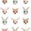 Carta da parati Forest Animals Studio Ditte White forest-animals-white