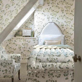Greenacre Wallpaper Forest Green Colefax and Fowler