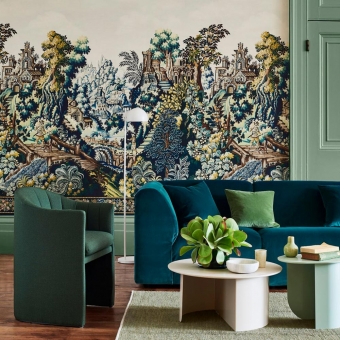 Panoramatapete Verdure Tapestry Viridian/Teal Cole and Son